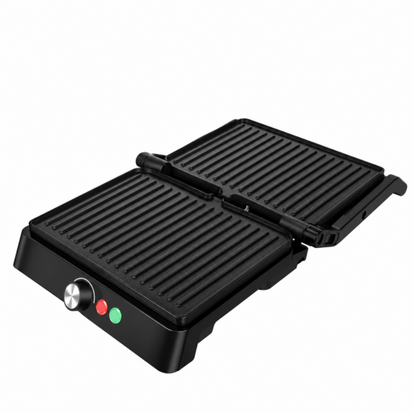 ChatGPT Image Jul 16, 2026 at 09_30_02 AM Elektrisk kontaktgrill og paninigrill 2000 W med temperaturregulering – sort