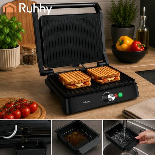 eng_pl_Ruhhy-26176-2000W-Electric-Grill-Toaster-19361_6 Elektrisk kontaktgrill og paninigrill 2000 W med temperaturregulering – sort