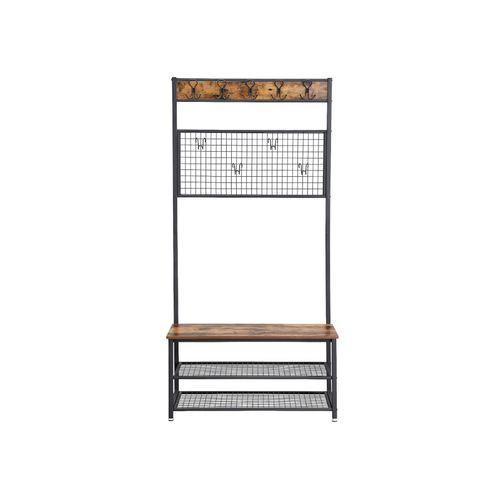 115669.jpg Skohylde med tøjbøjle XL vintage brun/sort industrielt design