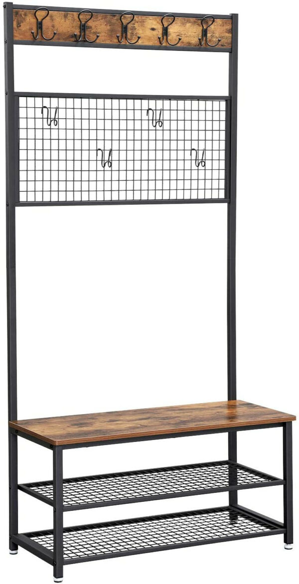 115671.jpg Skohylde med tøjbøjle XL vintage brun/sort industrielt design