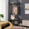 116366.jpg Garderobestativ med skohylde 80×40×180 cm vintage brun træ/stål finish