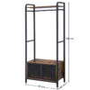 116369.jpg Garderobestativ med skohylde 80×40×180 cm vintage brun træ/stål finish