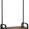 116750.jpg Garderobestativ med 2 skohylder, 9 knager & bænk brun/sort 72×33,7×183 cm industrielt design