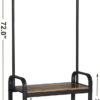 116755.jpg Garderobestativ med 2 skohylder, 9 knager & bænk brun/sort 72×33,7×183 cm industrielt design