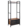 116763.jpg Garderobestativ med skohylde 80×40×180 cm vintage brun træ/stål finish