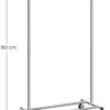121492.jpg Tøjstativ med Hjul, Metal rullebar Tøjstang Teleskopisk 90 kg