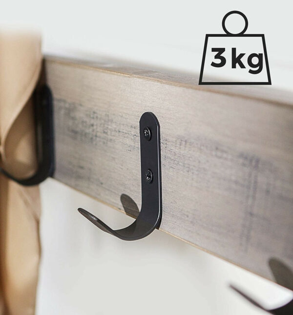 122488.jpg Garderobestativ til hallopbevaring med tøjbøjle & skohylde 175 cm træ/stål industrielt design