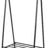 122586.jpg Tøjstativ med 2 skohylder sort 88×155×41 cm stål