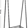 122589.jpg Tøjstativ med 2 skohylder sort 88×155×41 cm stål