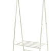 122725.jpg Tøjstativ med 2 hylder til tøj & sko hvid stål 160×84×42 cm