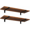 2-pack-vagghyllor-60x20x7-cm-brun-svart (1) 2-Pak Væghylder 60x20x7 cm brun-sort