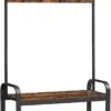 Tøjbøjle med skobænk 337×84×183 cm træ/metal design