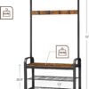 Tøjbøjle med skobænk 337×84×183 cm træ/metal design