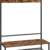 HSR410B01-0.jpg XL tøjbøjle med 11 kroge, bænk & 2 skoholdere – industrielt design