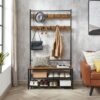 HSR410B01-2.jpg XL tøjbøjle med 11 kroge, bænk & 2 skoholdere – industrielt design