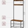 HSR41BX-1.jpg Knagerække med skoopbevaring garderobestativ 2 skohylder vintage brun