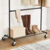 HSR62BK-4.jpg Rulbart tøjstativ 110 kg med hjul – industrielt rørdesign sort