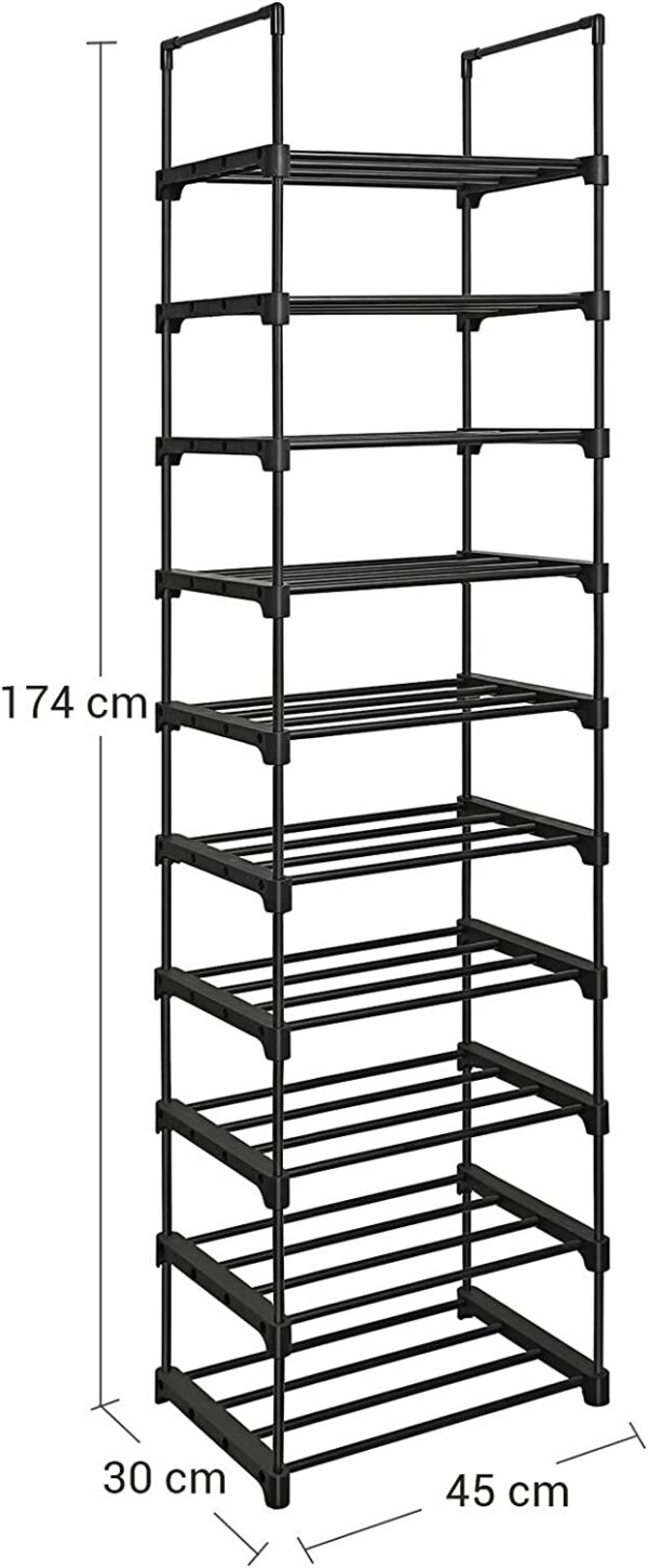 LSA25BK-5.jpg Skostativ Fleksible - reol 45x30x174 cm - Sort