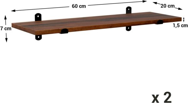 LWS04NB-5.jpg 2-Pak Væghylder 60x20x7 cm brun-sort