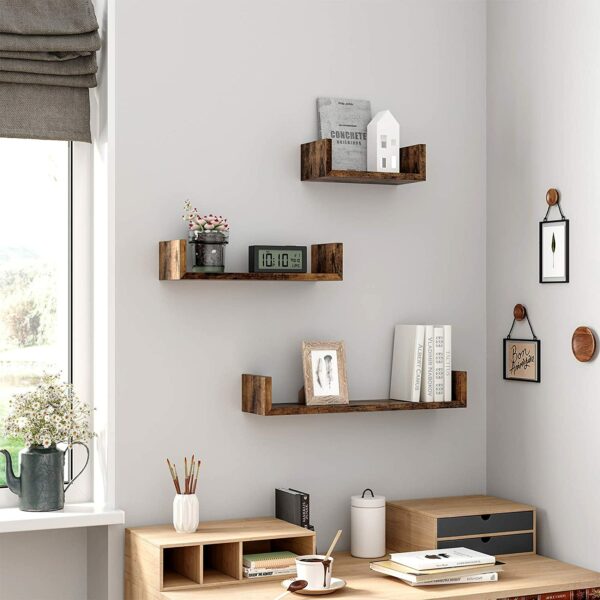 LWS066T01-2.jpeg Væghylde sæt U-formet 3 stk vintage brun træ 60×45×30 cm