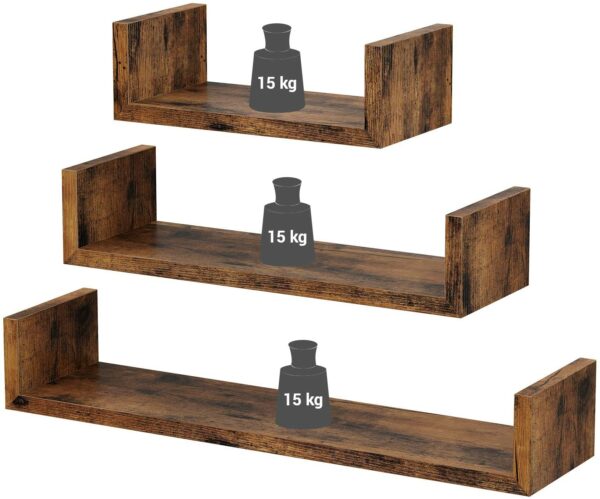 LWS066T01-4.jpeg Væghylde sæt U-formet 3 stk vintage brun træ 60×45×30 cm