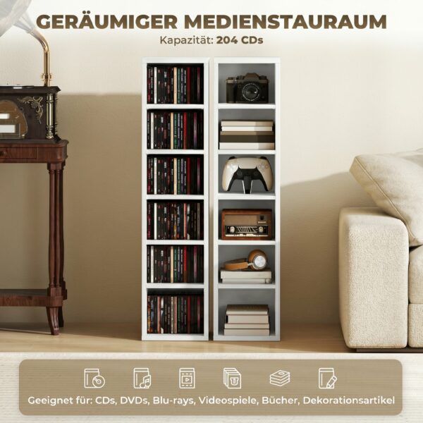 product-image-4.jpg CD- og Blu-ray Reol Sæt Hvid Med Justerbare Hylder