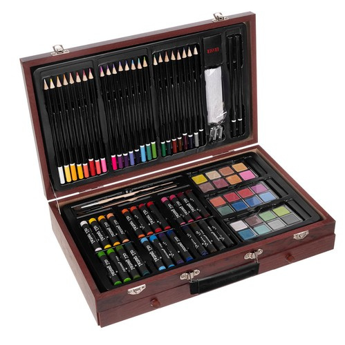 eng_pl_Painting-set-in-a-case-148pcs-15254_6 Stort malesæt i trææske med skuffe – 148 dele